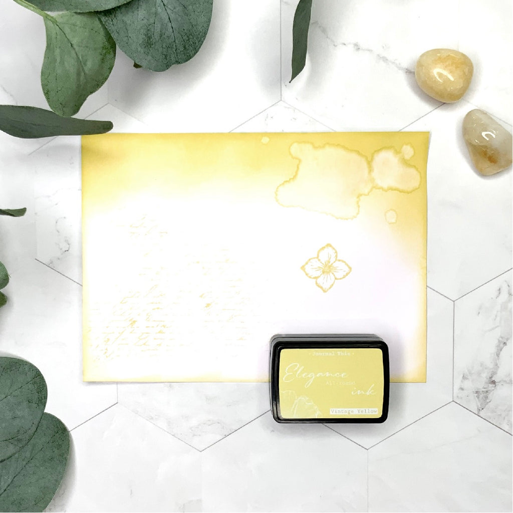 Stempel_inkt_knutsel_distress_effect_elegance_journal geel pastel