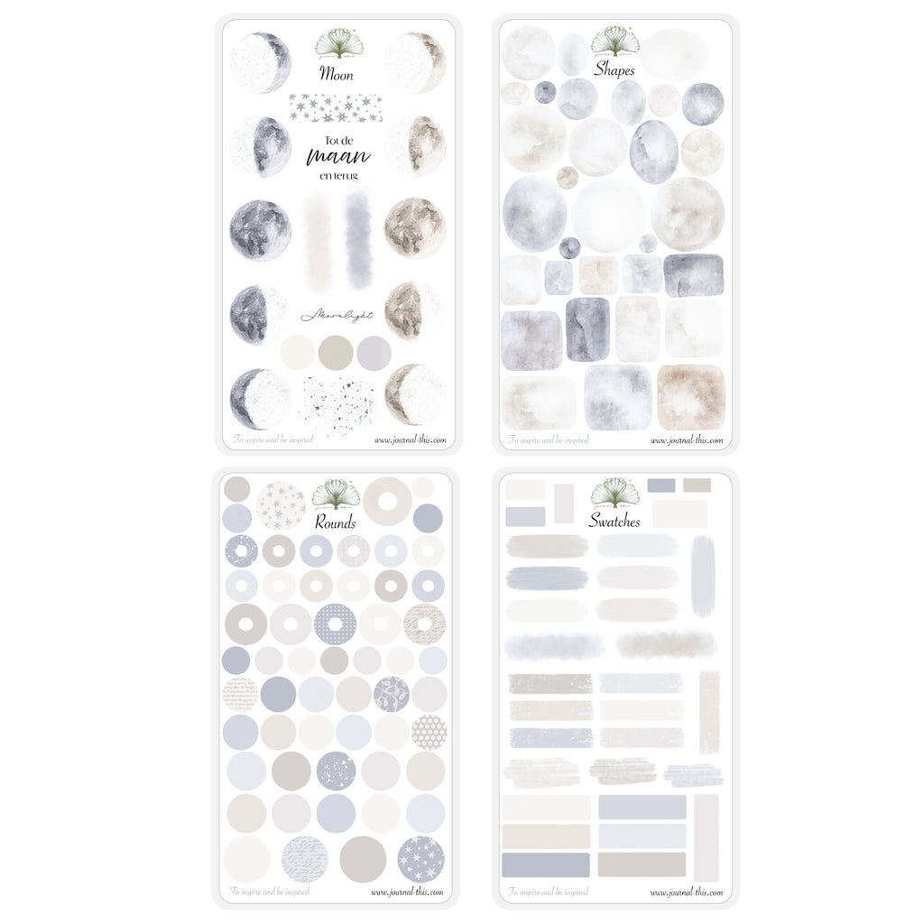 Sticker set manen maan