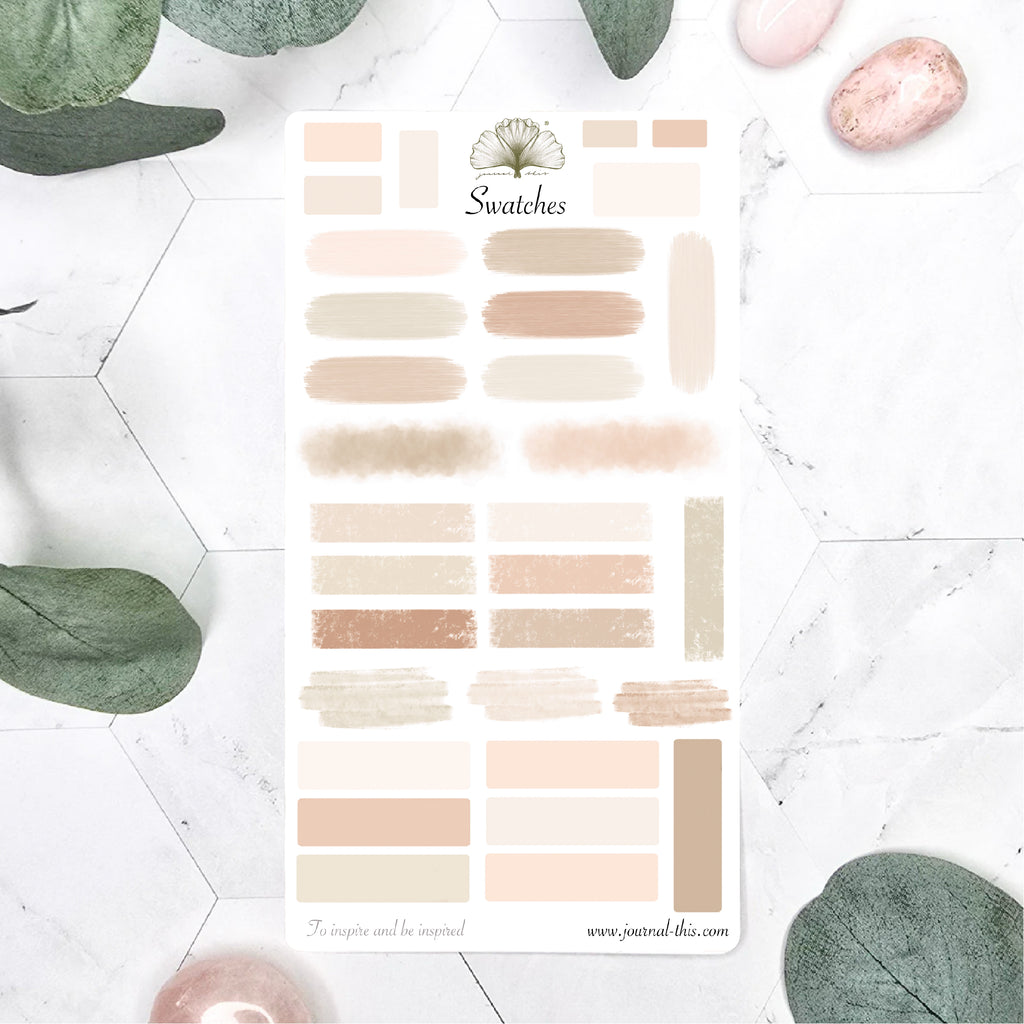Thema stickers paddenstoelen swatches  bruin nude herfst