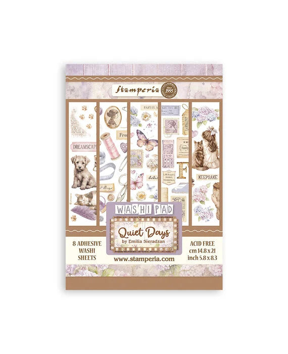 Stamperia Ephemera - Quiet Days A5 Washi Pad (SBW26) Stamperia