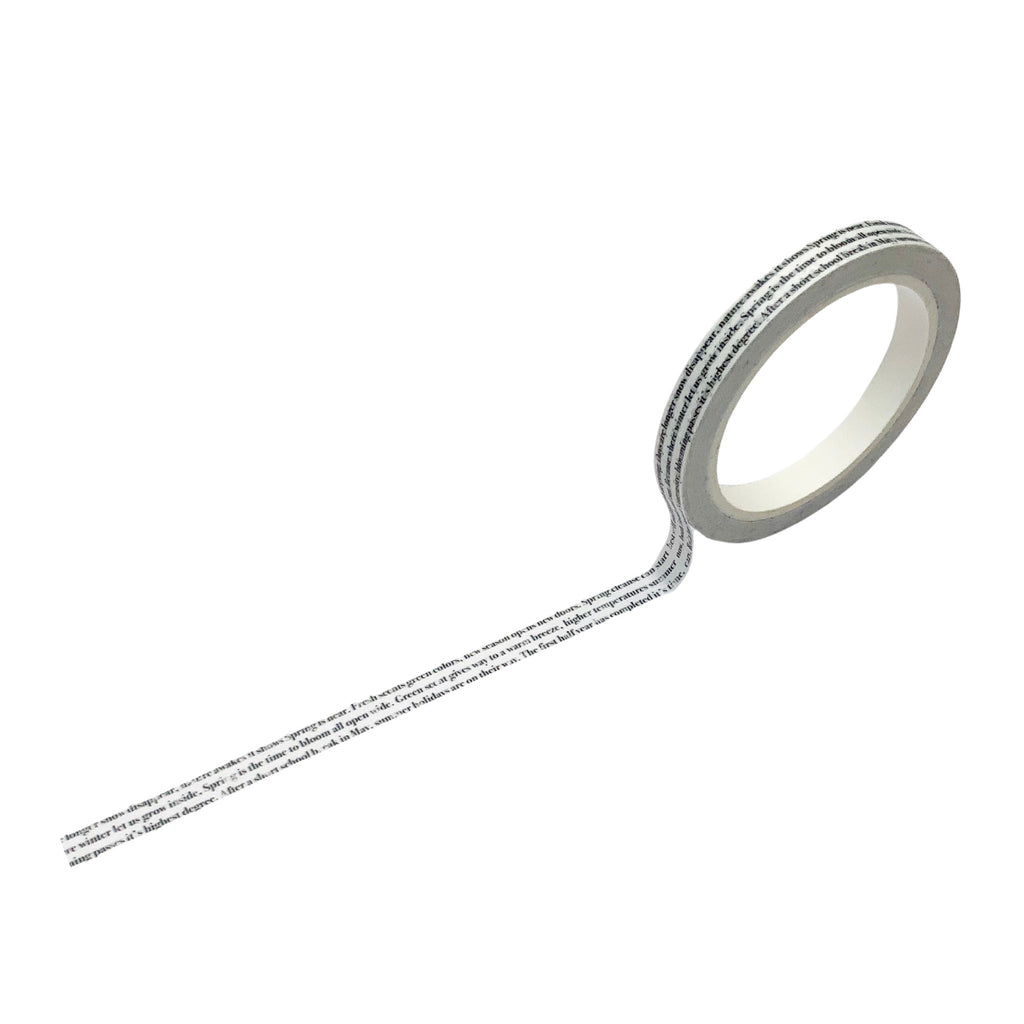 Washi tape  - Contour Typo (Black) Journal This