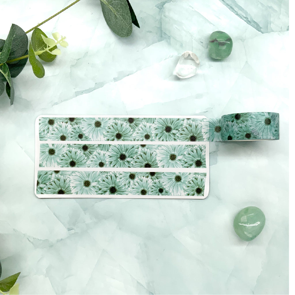 Washi tape bloemen groen journal this