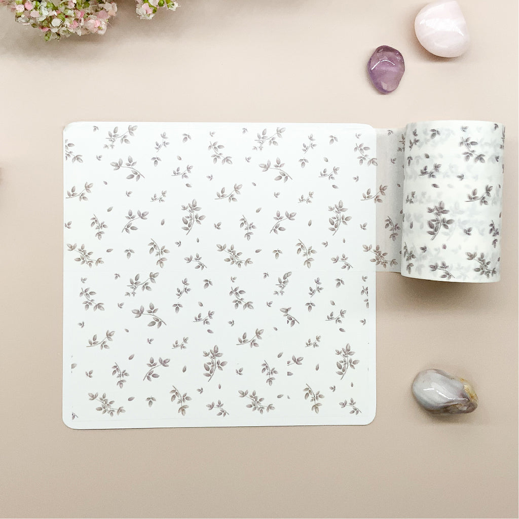 Washi tape breed bladeren beige journal this