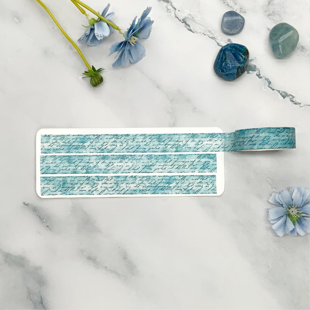 Washi tape script turquoise journal this