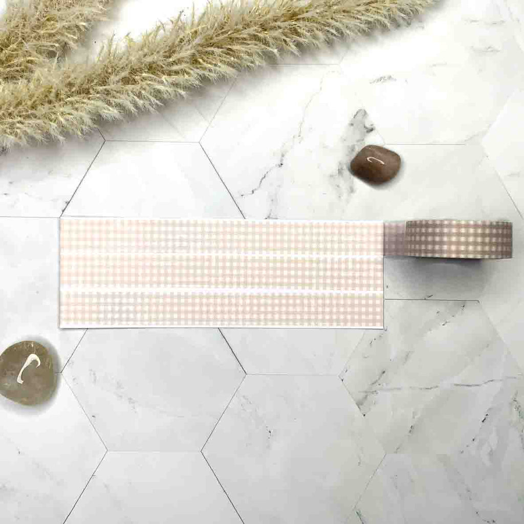 Washi tape washitape ruitjes grid plaid checkered creme beige