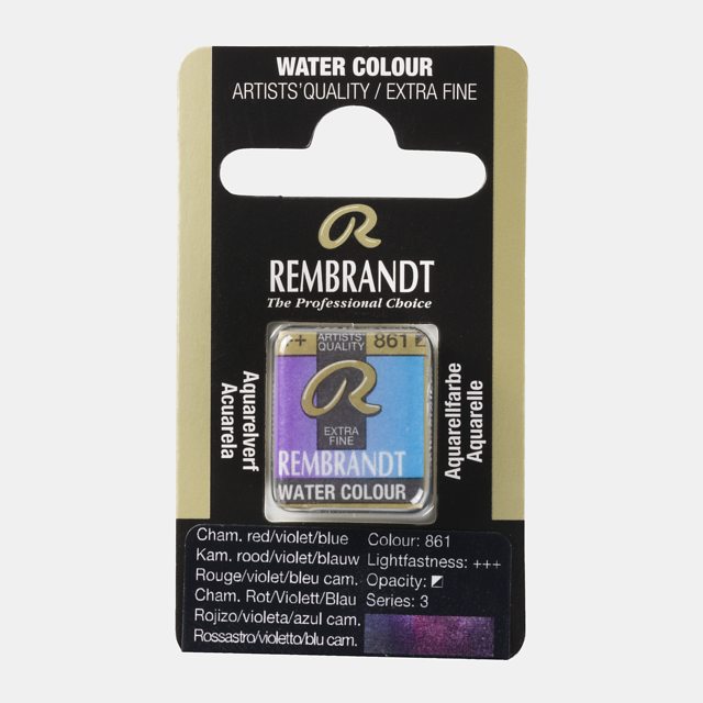 glitter aquarel Rembrandt talens kameleon rood violet blauw