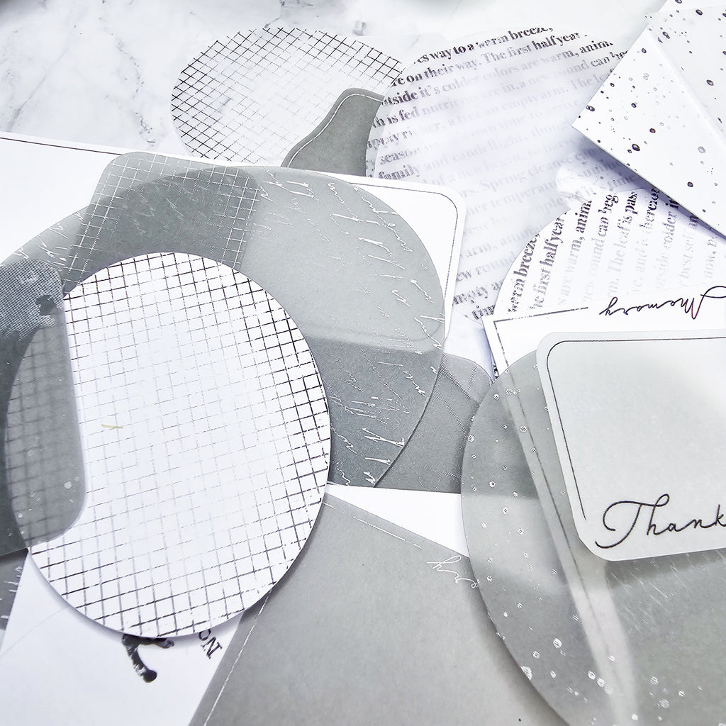 memo journal notitieblaadjes papier grijs die cuts ephemera elementen Planner