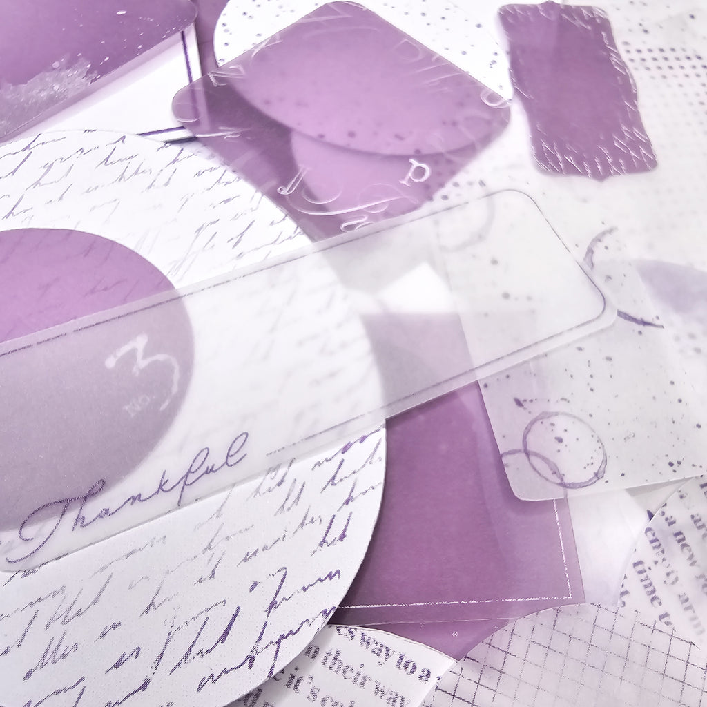 memo journal notitieblaadjes papier paars die cuts ephemera elementen Planner