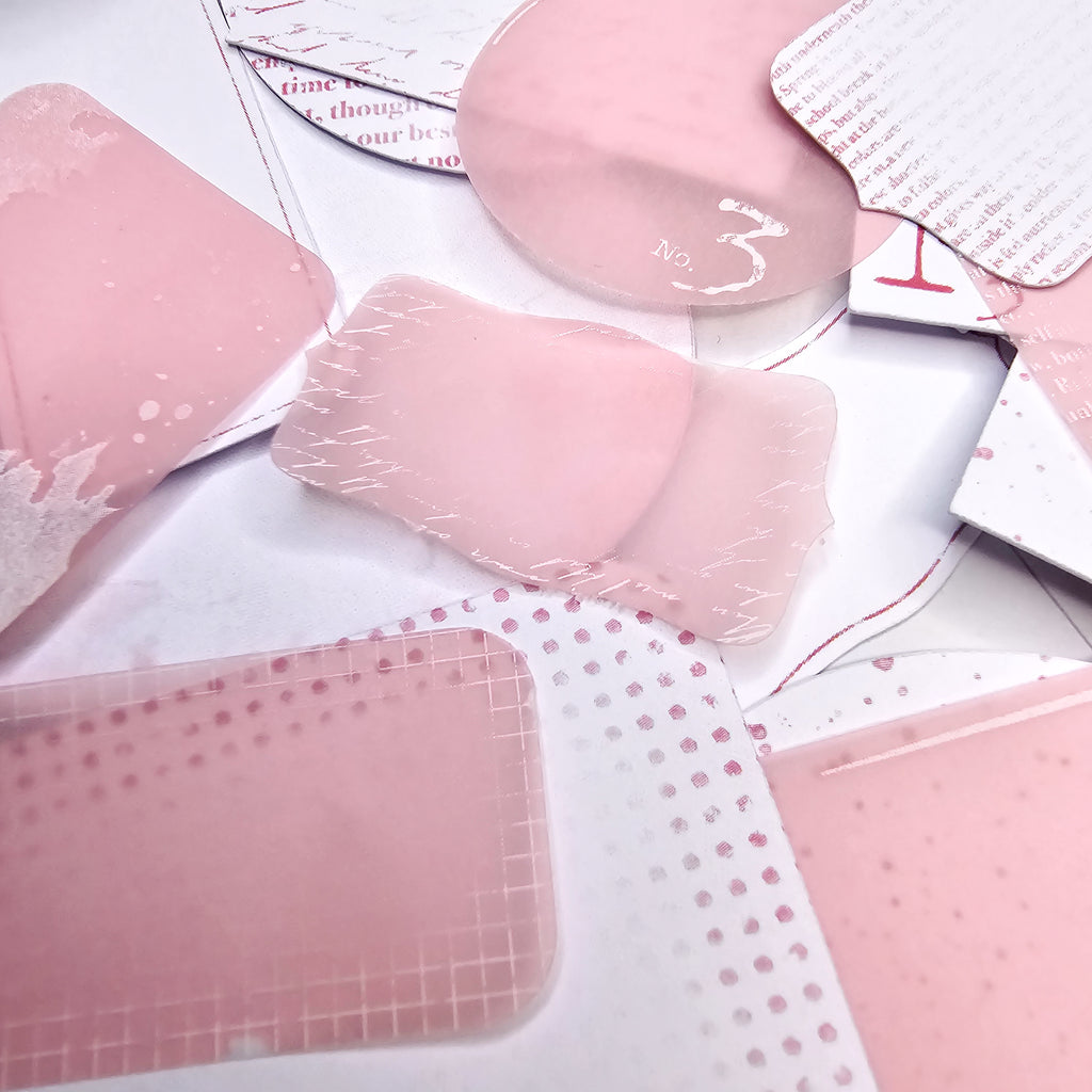 memo journal notitieblaadjes papier roze die cuts ephemera element Planner