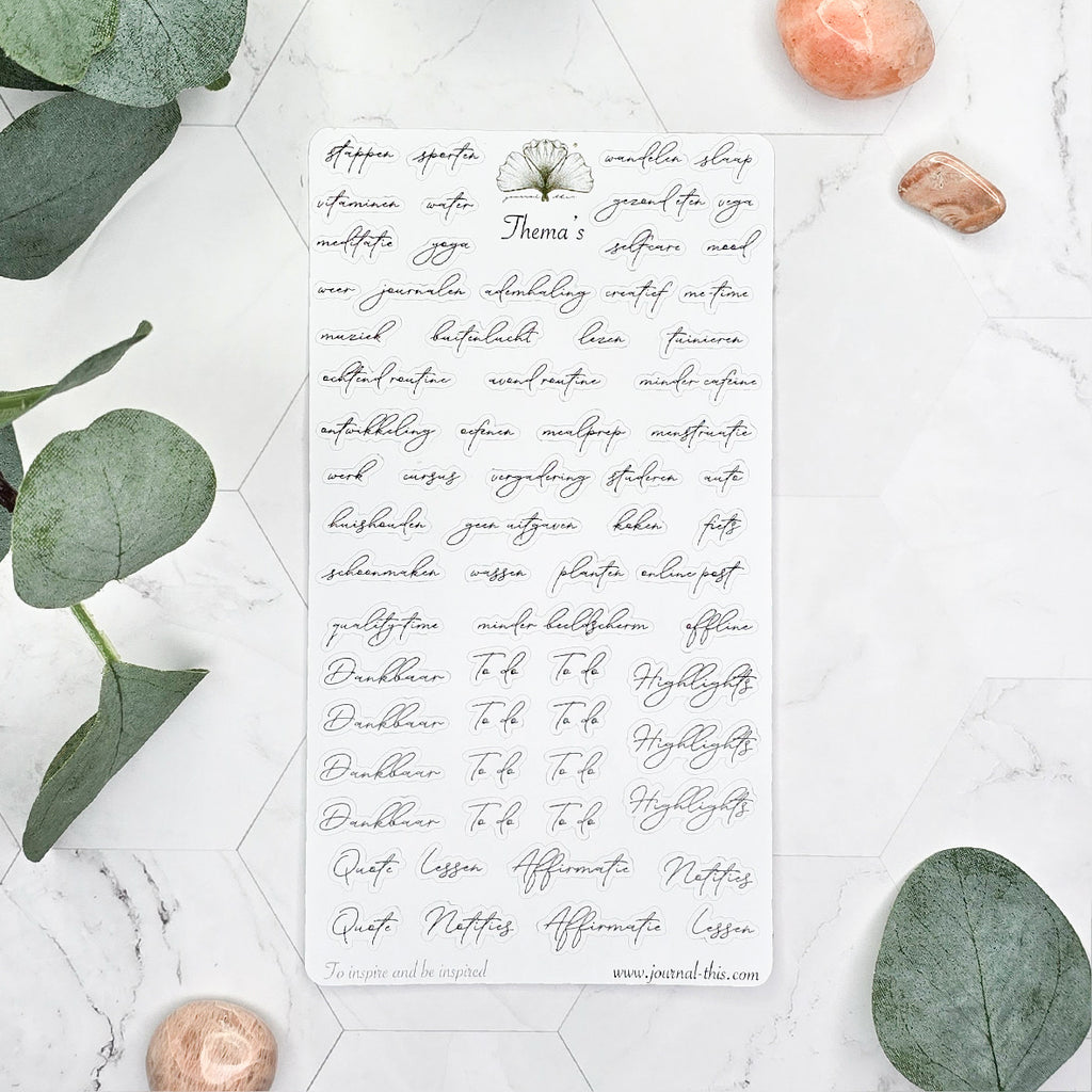 planner stickers bullet journal habit tracker thema’s sierlijk