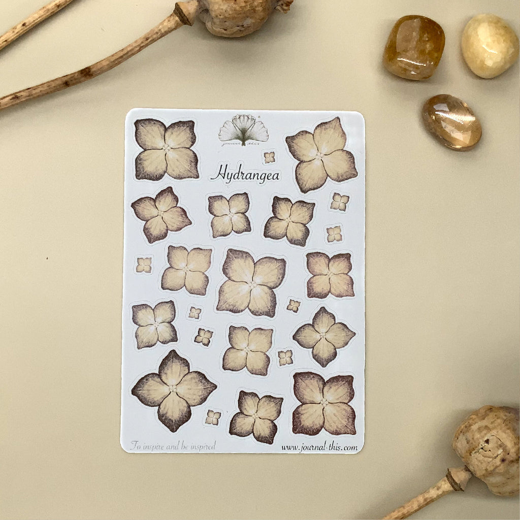 planner stickers bullet journal hortensia  bloemen vintage