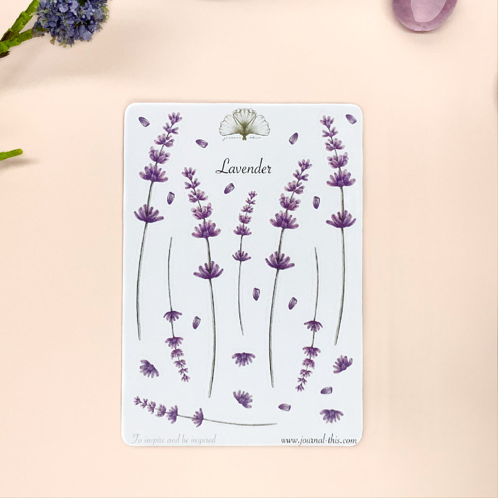 planner stickers bullet journal lavendel bloemen