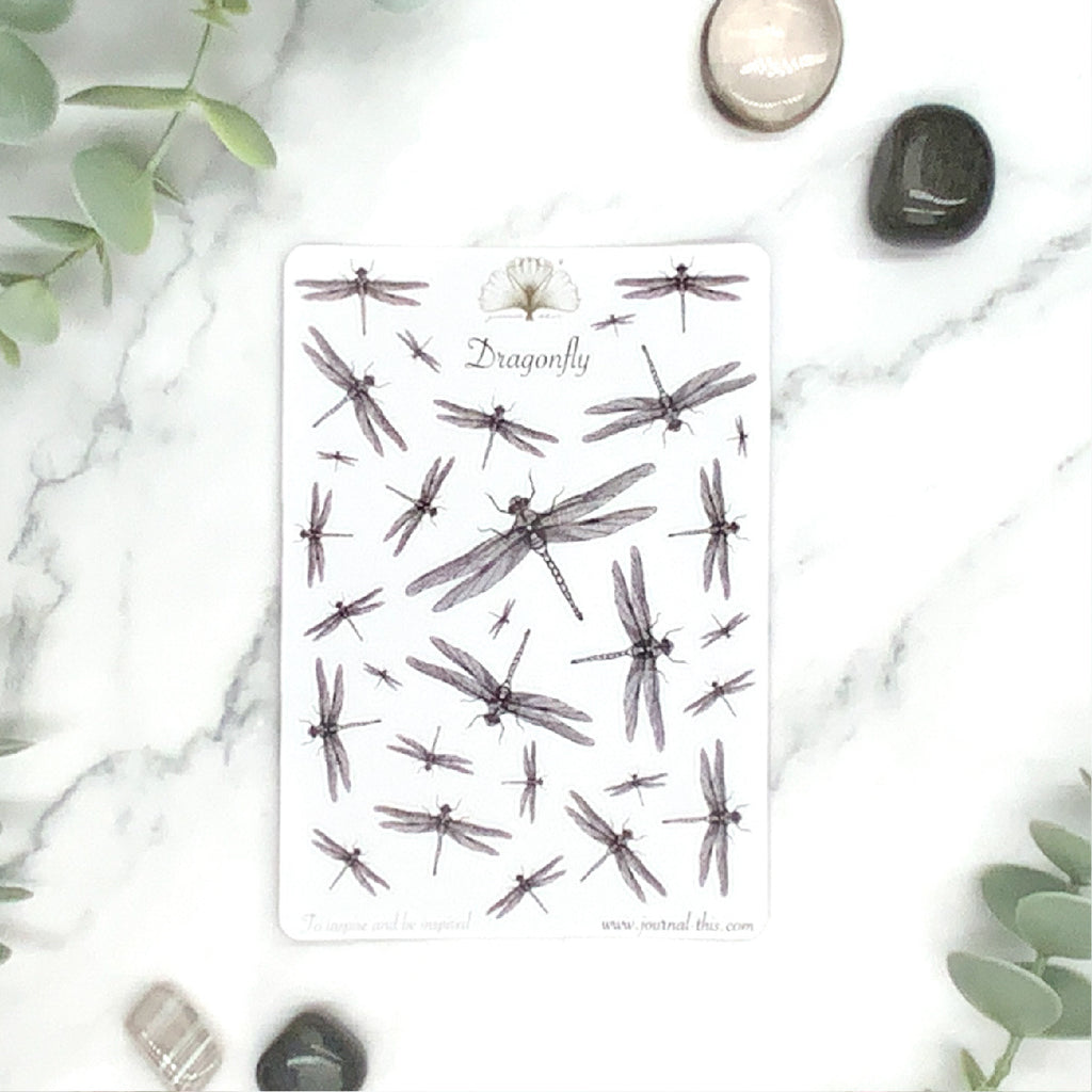 planner stickers bullet journal libelle zwart