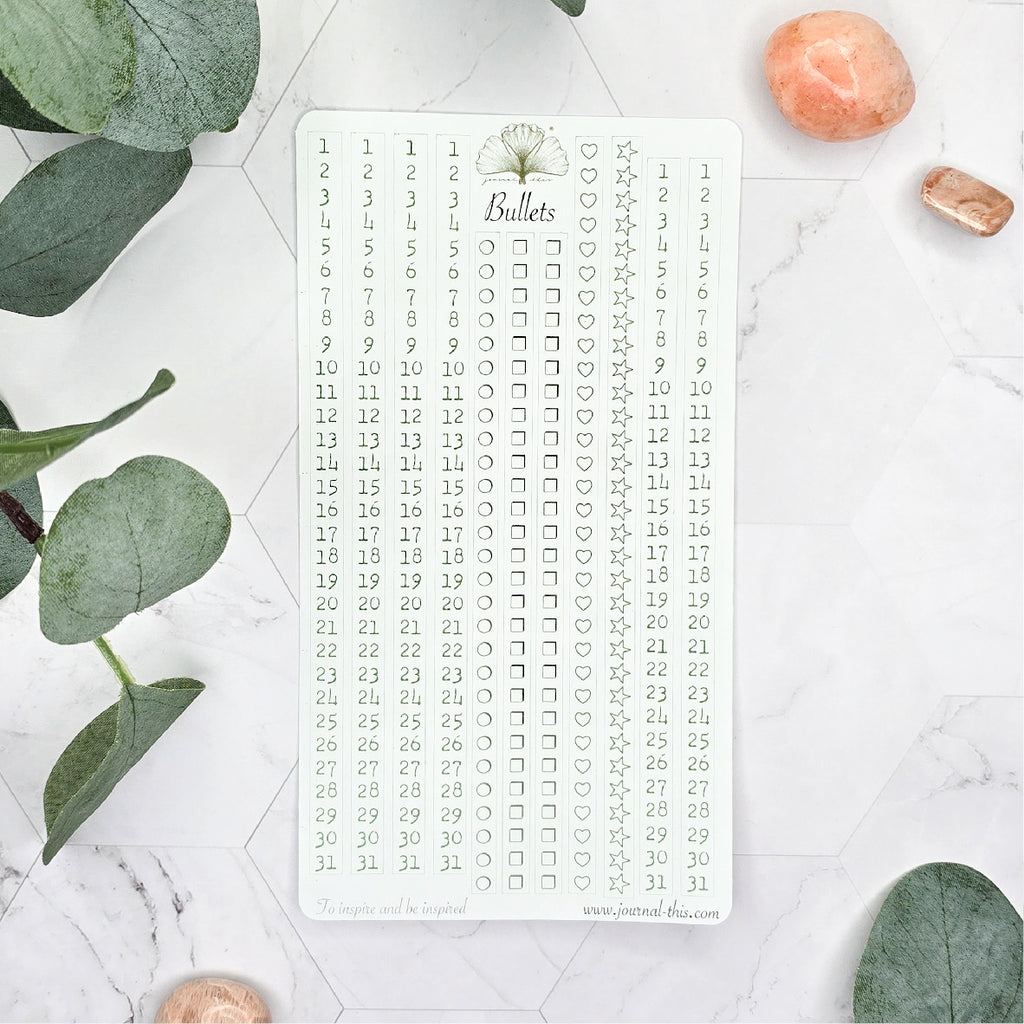 planner stickers bullet journal opsomming review Groen