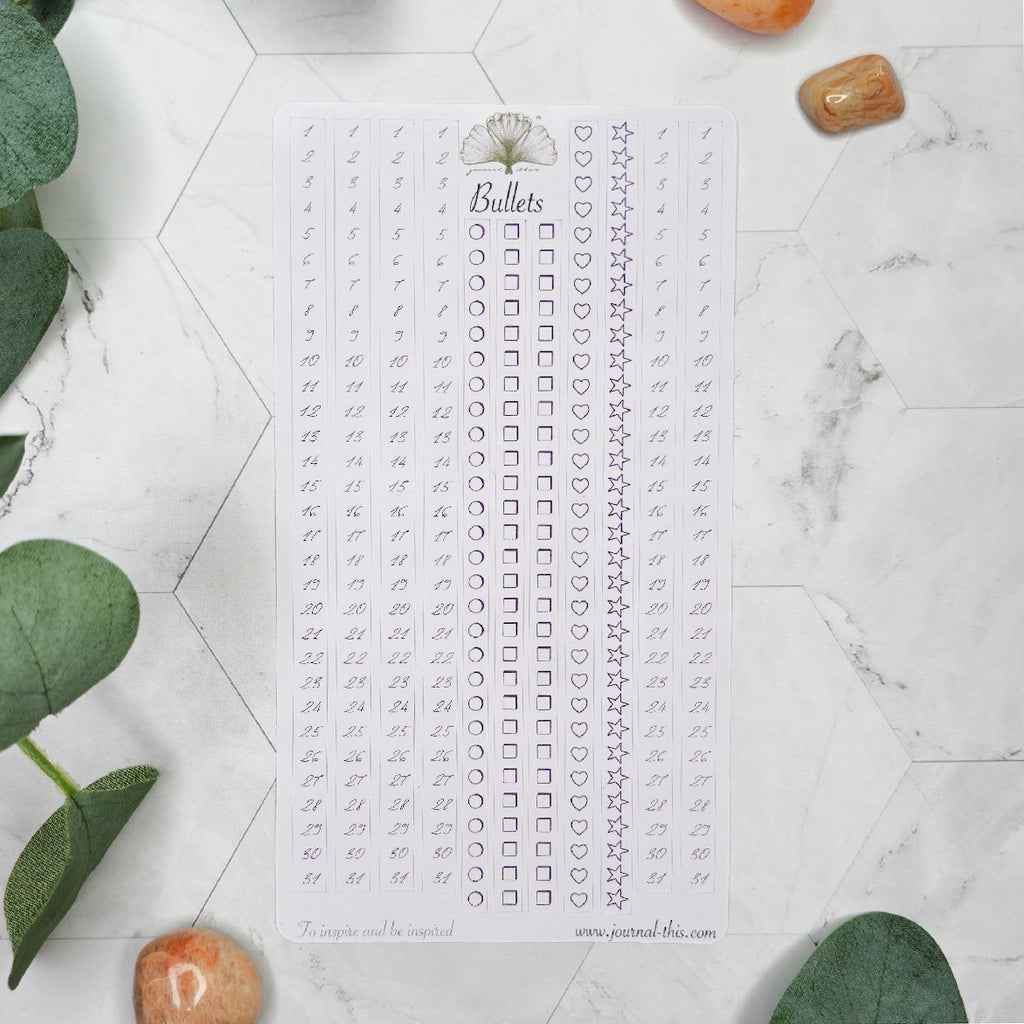 planner stickers bullet journal opsomming review Paars