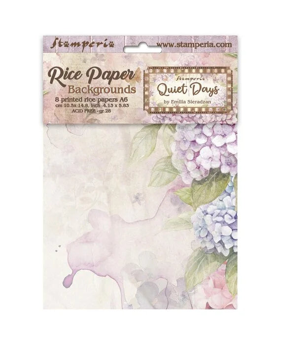 Stamperia Rice Paper -  Quiet Days A6 Backgrounds (DFSAK6047) Stamperia
