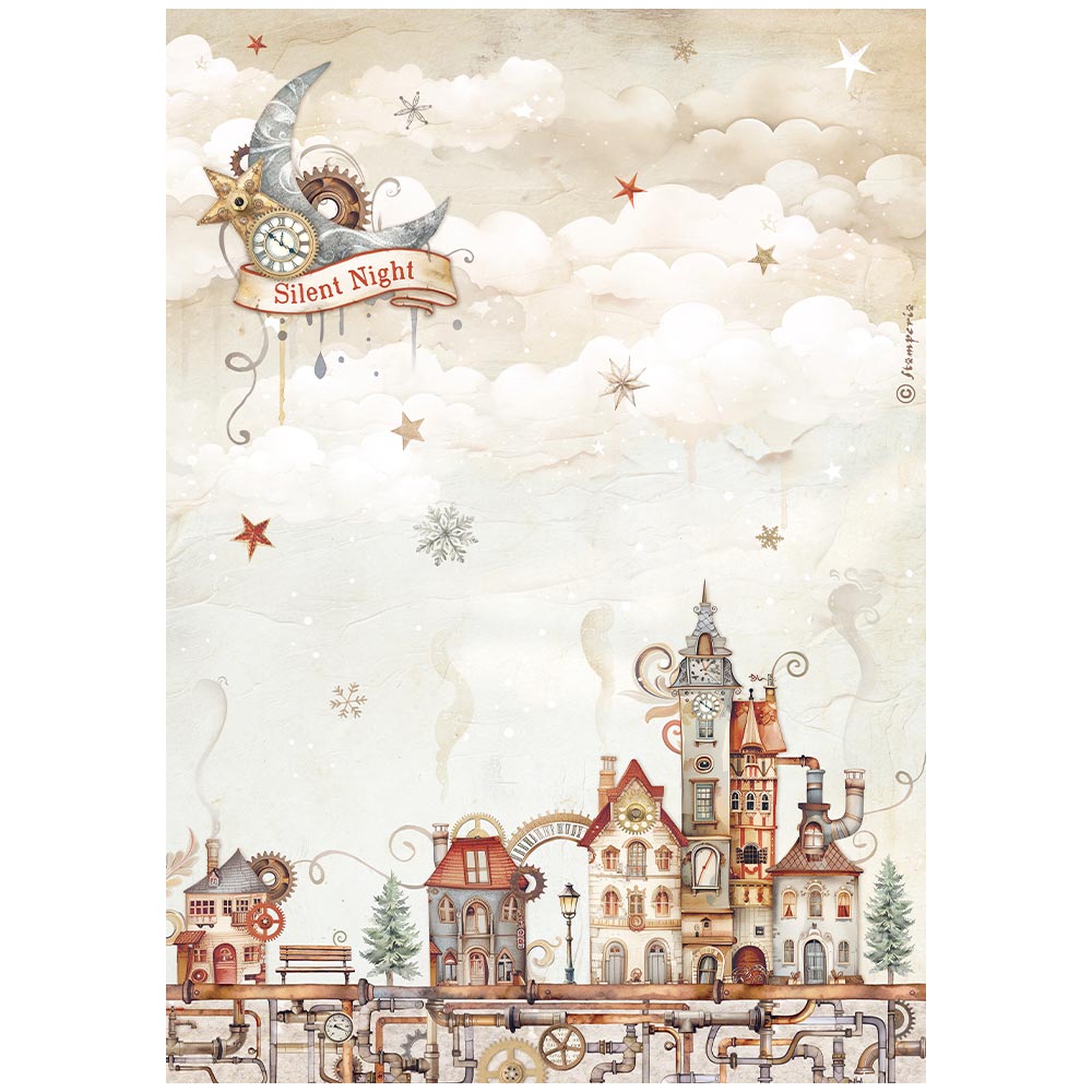 stamperia kerst rijstpapier Christmas steampunk 4