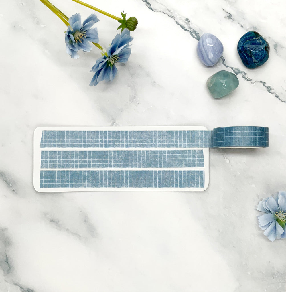 washi tape ruitjes licht blauw journal this