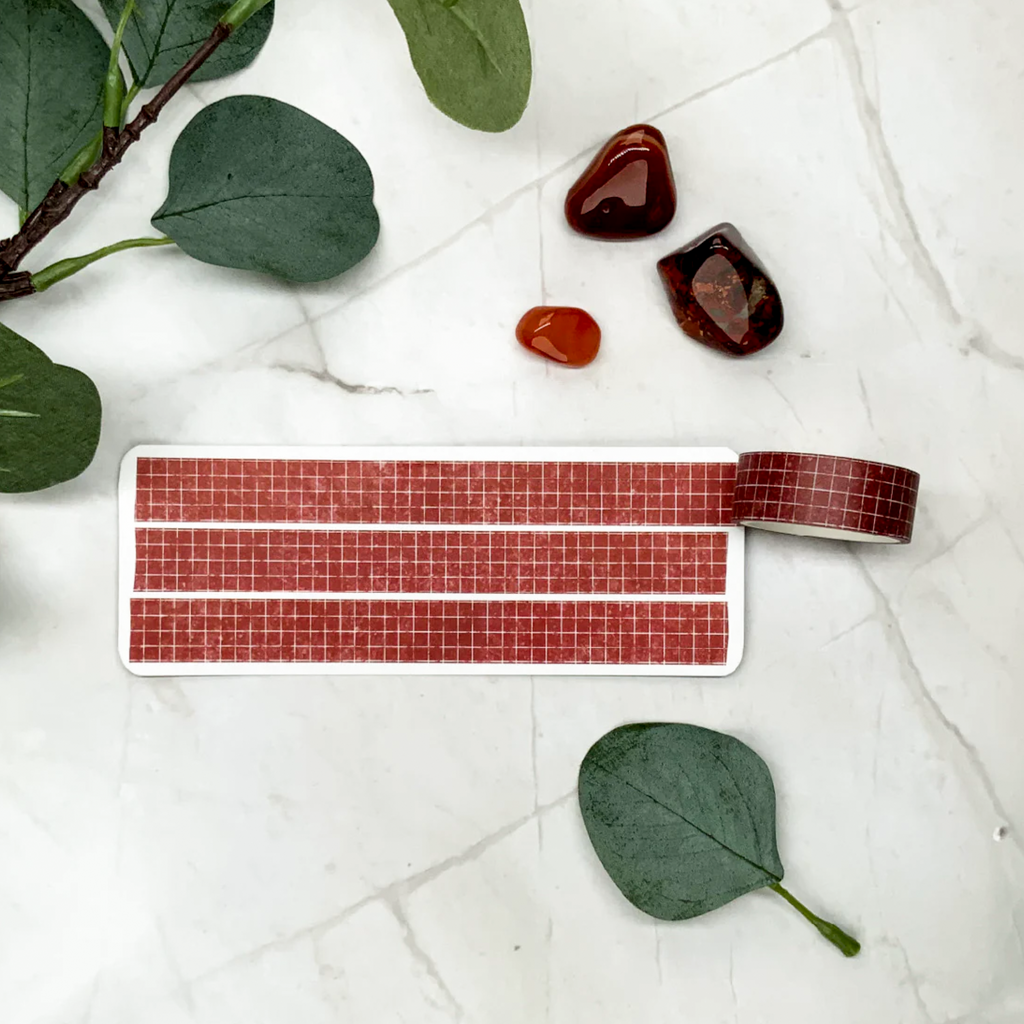 washi tape ruitjes rood journal this