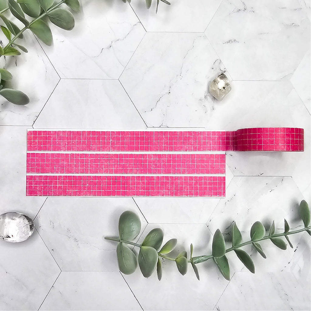 washi tape ruitjes roze journal this