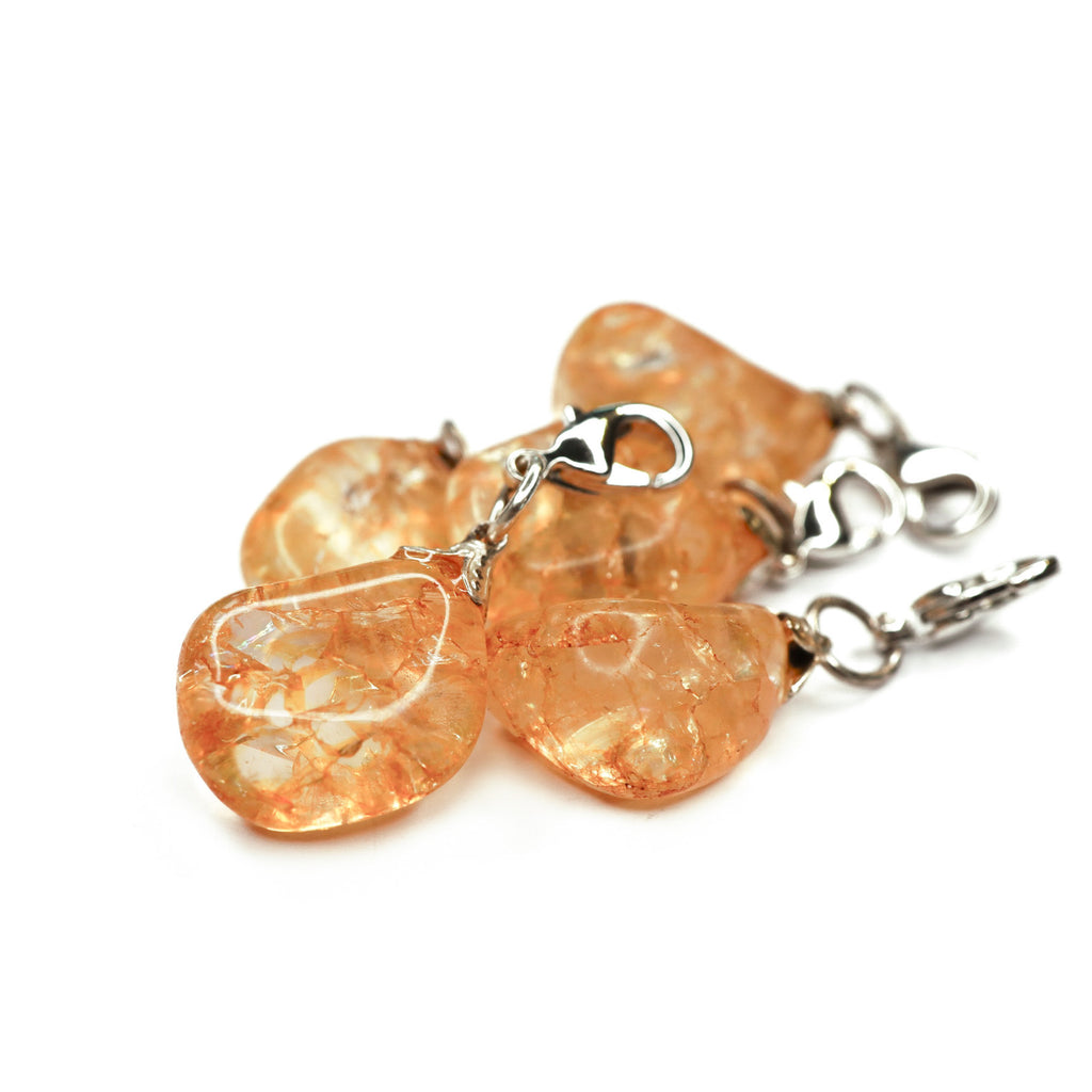 Hanger bedel edelsteen bergkristal crackle geel journal Sieraad