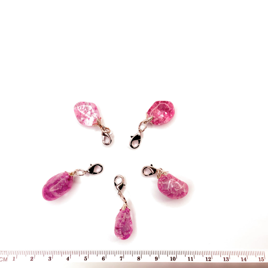 Hanger bedel edelsteen bergkristal crackle roze journal