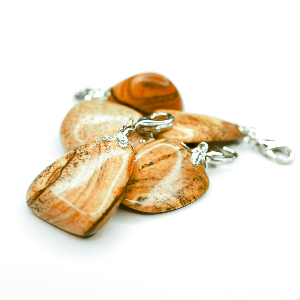 Hanger bedel edelsteen jaspis landschap  journal Sieraad