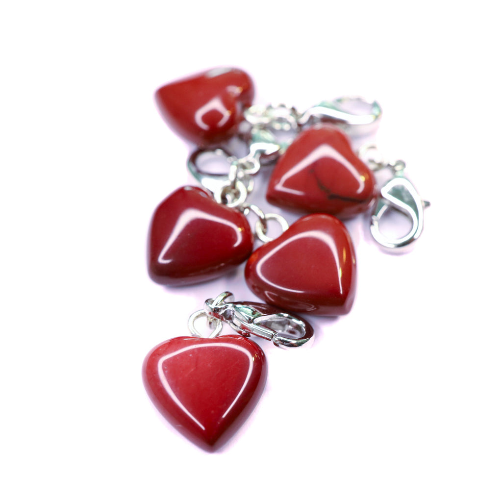 Hanger bedel edelsteen mokaiet hartje rood journal Sieraad