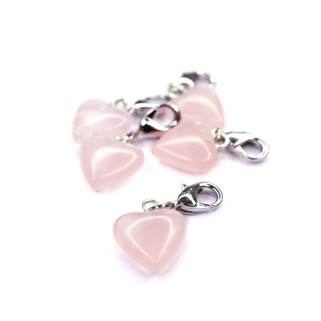 Hanger bedel edelsteen roze kwarts hartje journal Sieraad