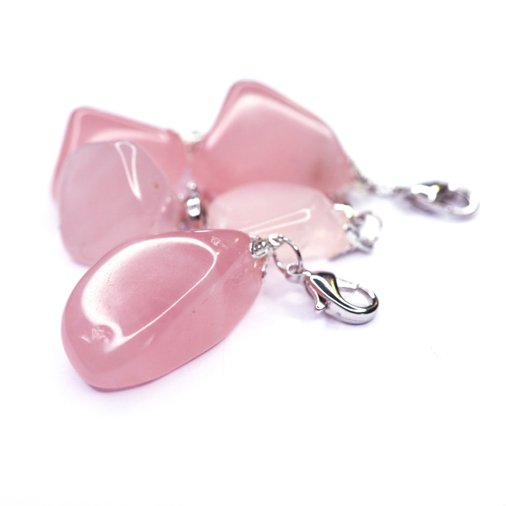 Hanger bedel edelsteen roze kwarts journal Sieraad