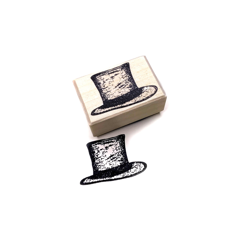 Houten stempel steampunk hoed print