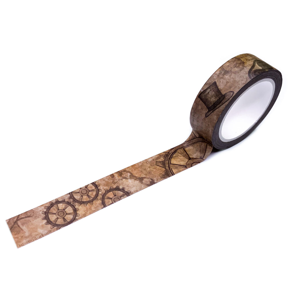 Washi tape steampunk bruin journal this