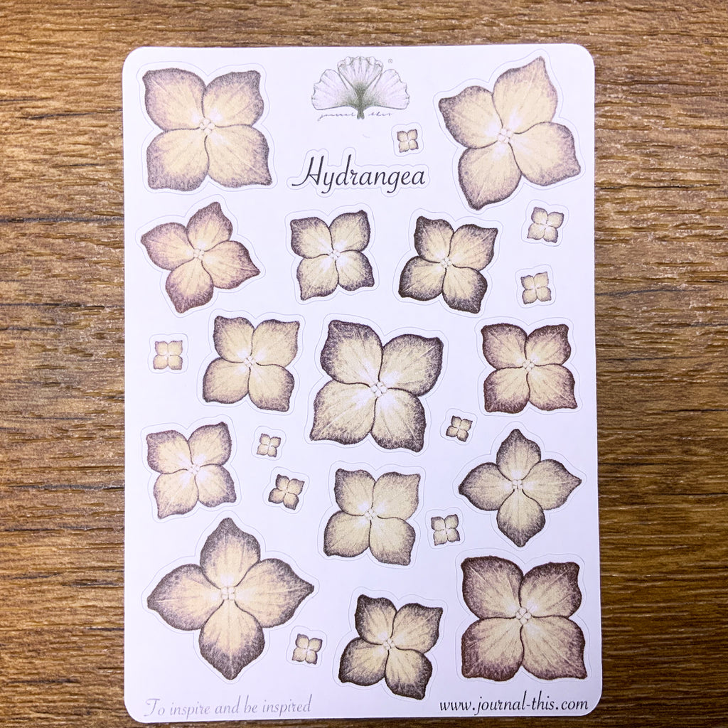 planner stickers bullet journal hortensia bloem