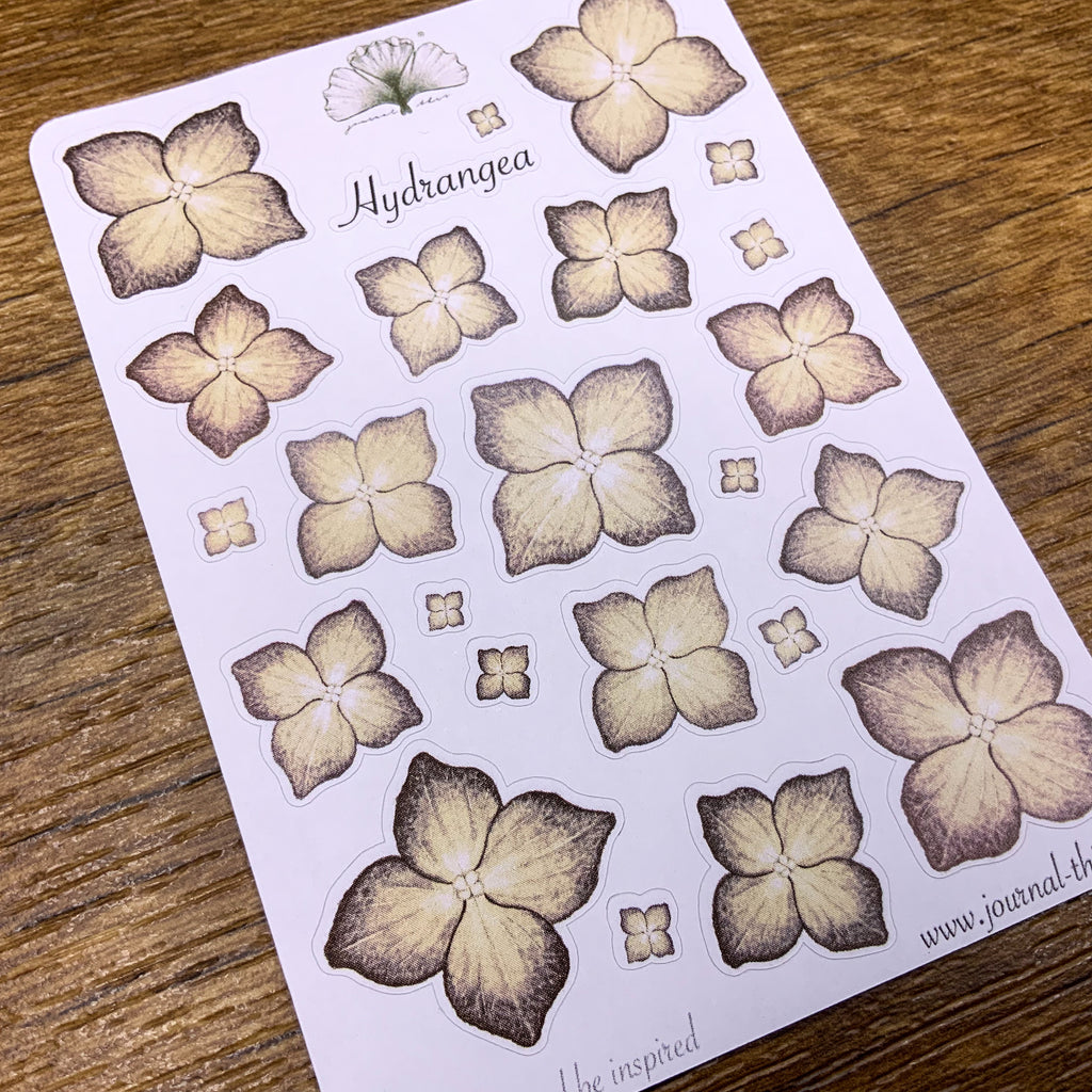 planner stickers bullet journal hortensia  bloem