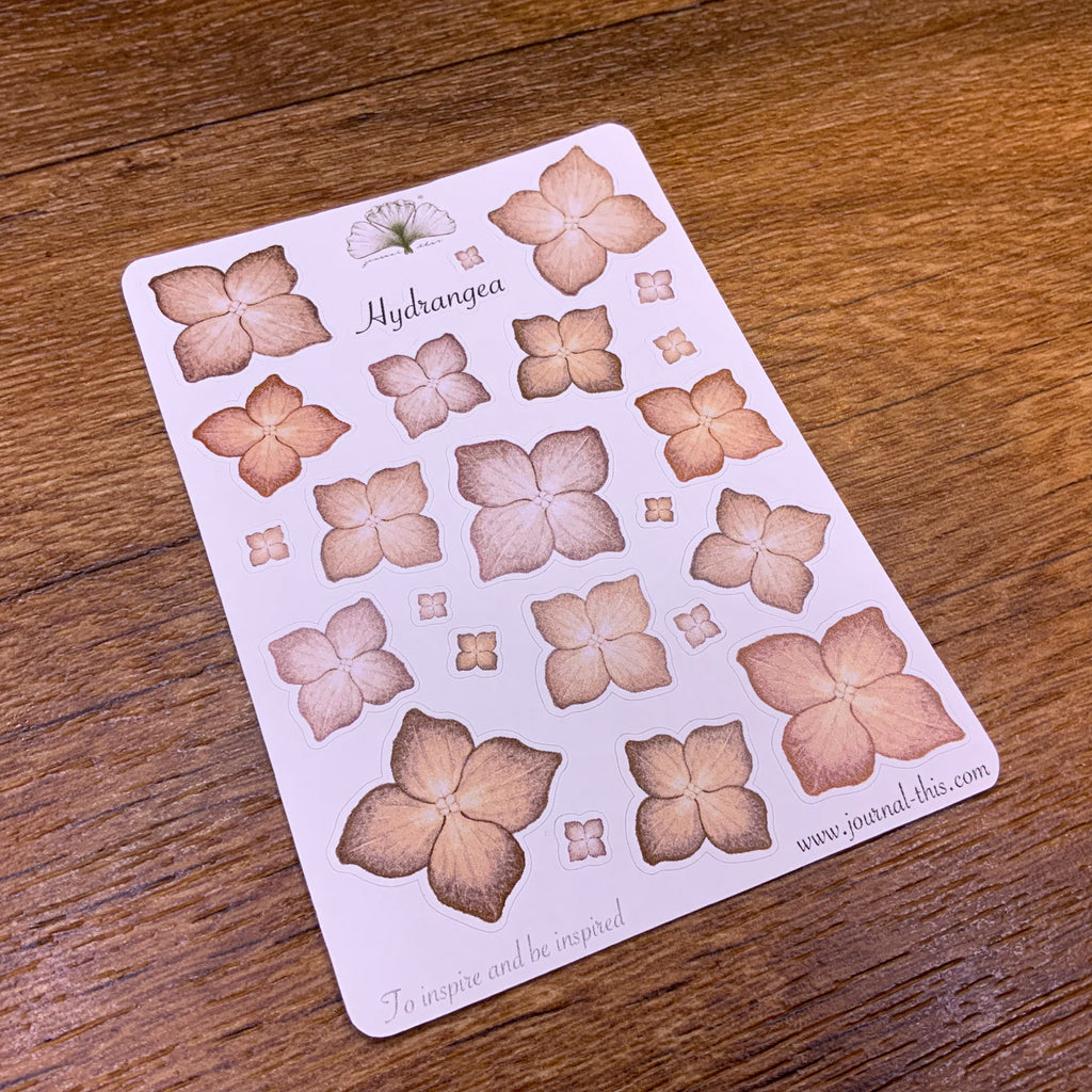 planner stickers bullet journal hortensia bloem bruin