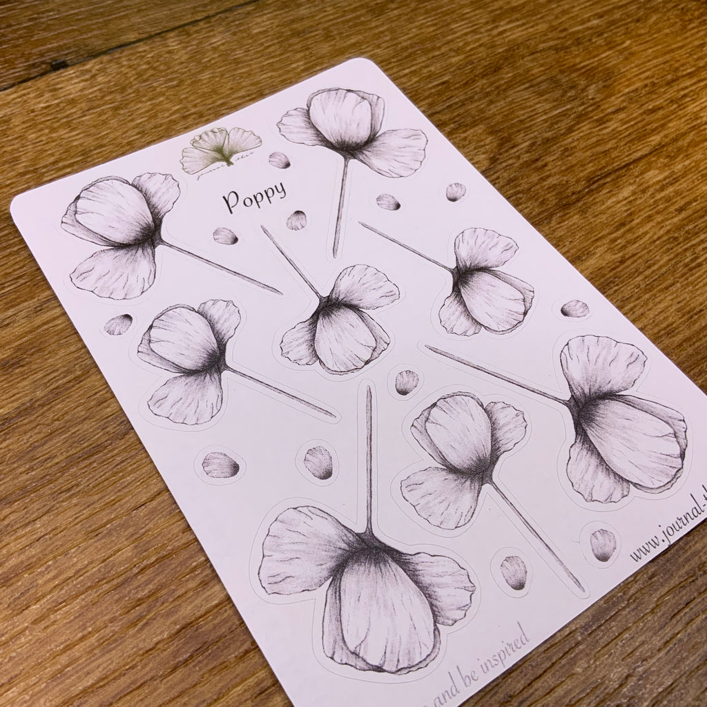 planner stickers bullet journal klaprozen  tekening