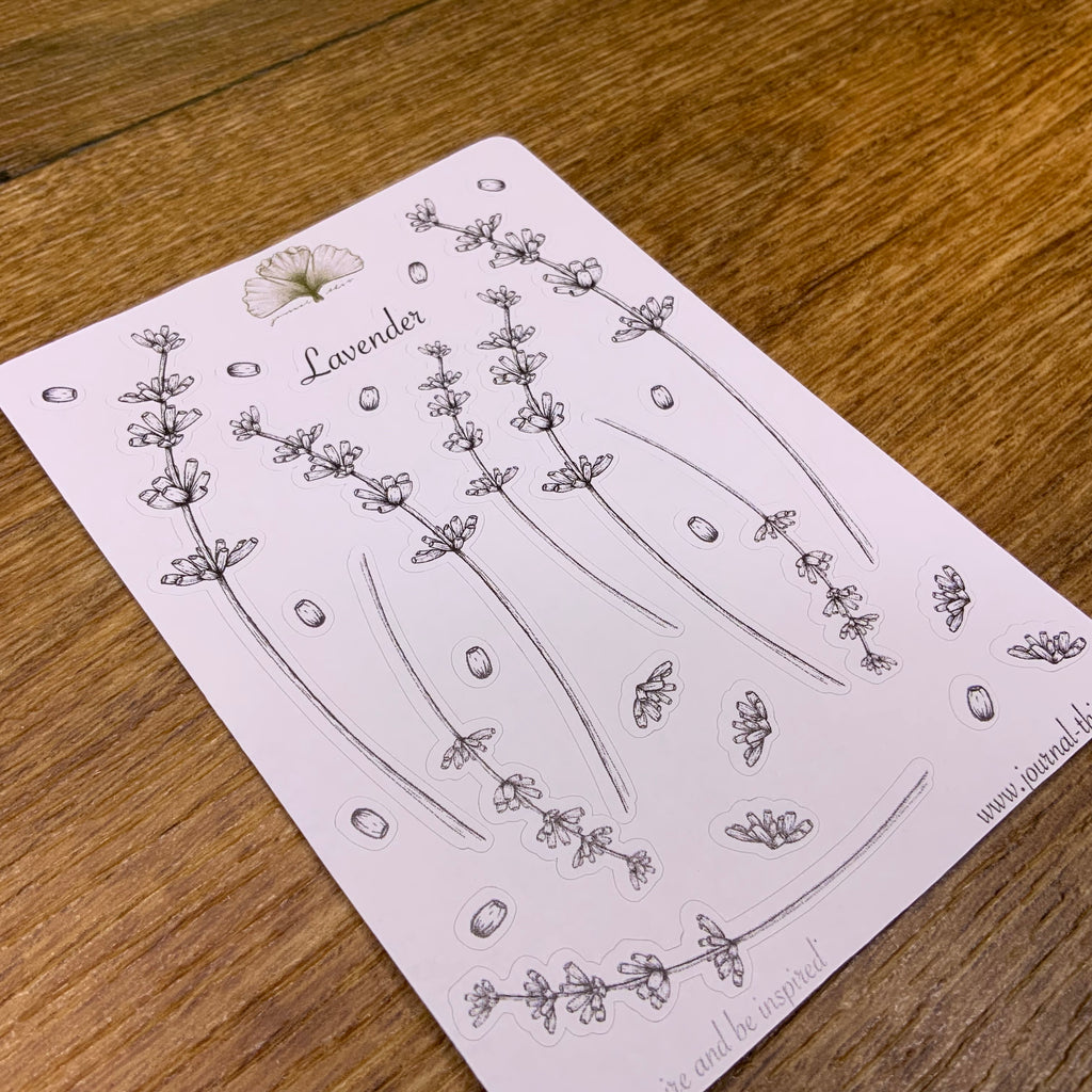 planner stickers bullet journal lavendel bloemen kleuren