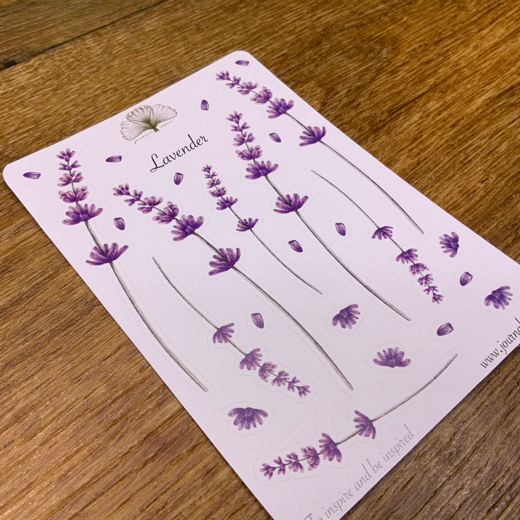 planner stickers bullet journal lavendel bloemen paars