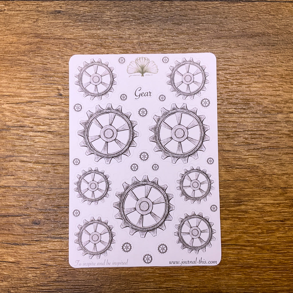 planner stickers bullet journal steampunk tandwiel
