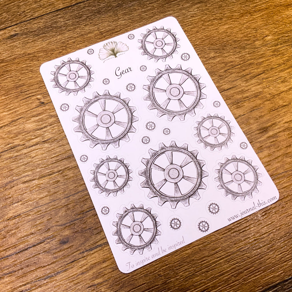planner stickers bullet journal steampunk tandwielen