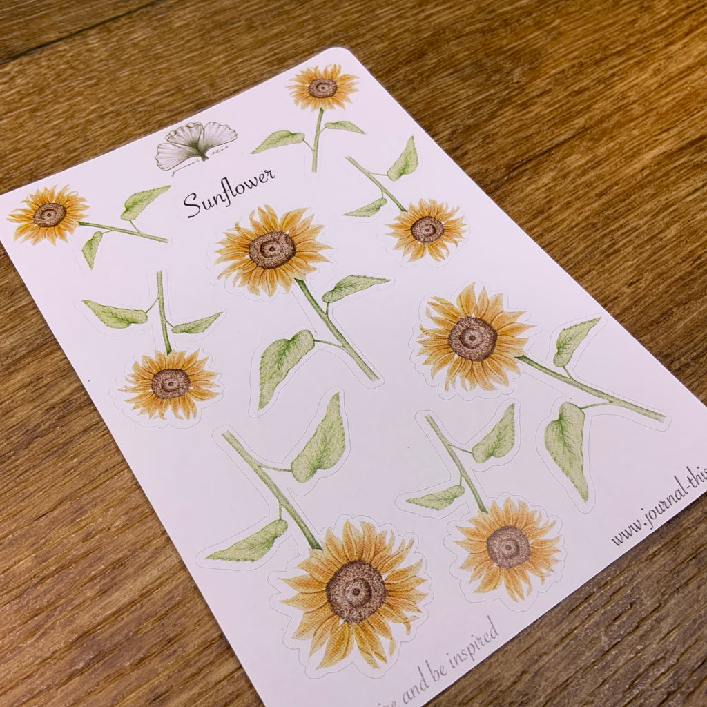 planner stickers bullet journal zonnebloemen print