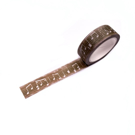 washi tape muzieknoten bruin journal this
